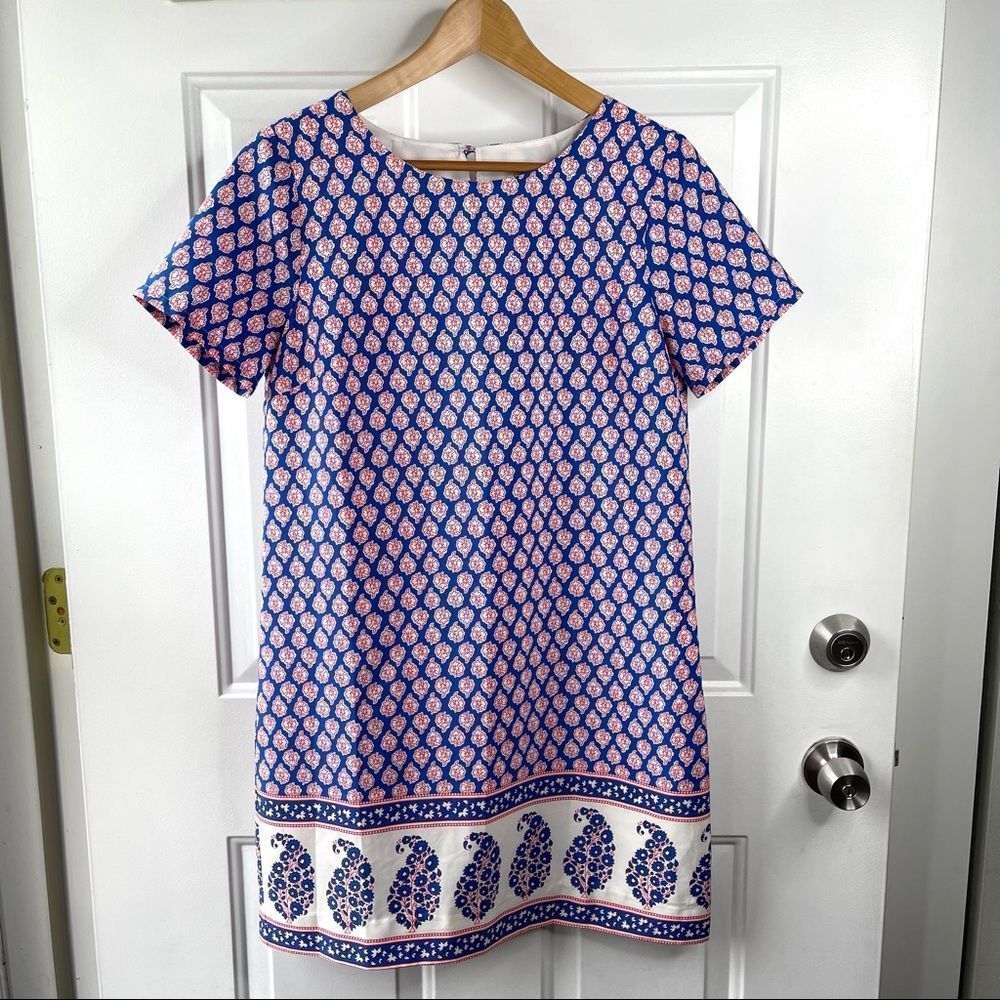 J.Crew Factory Women's Paisley Printed Short-Sleeve Gallery Dress Size 4